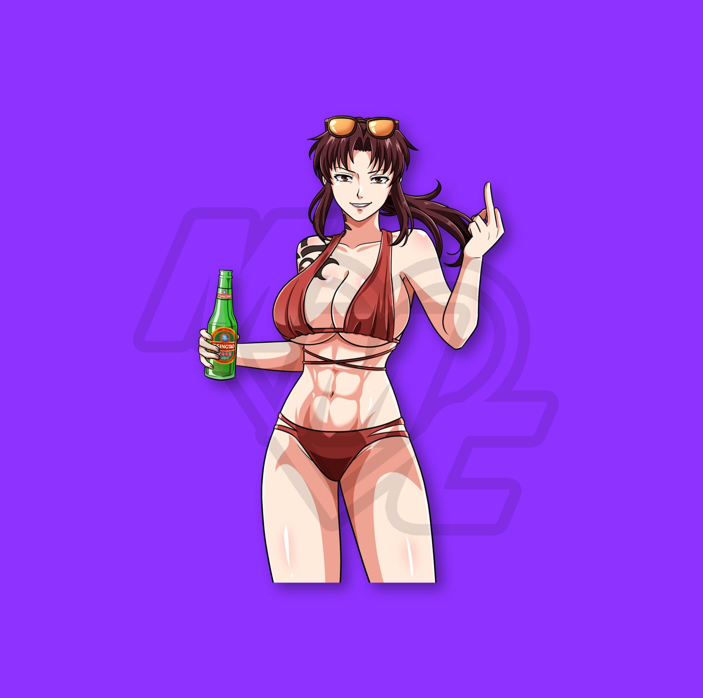 SUMMER CRUSH Bikini Revy Kiss Cut Vinyl Sticker