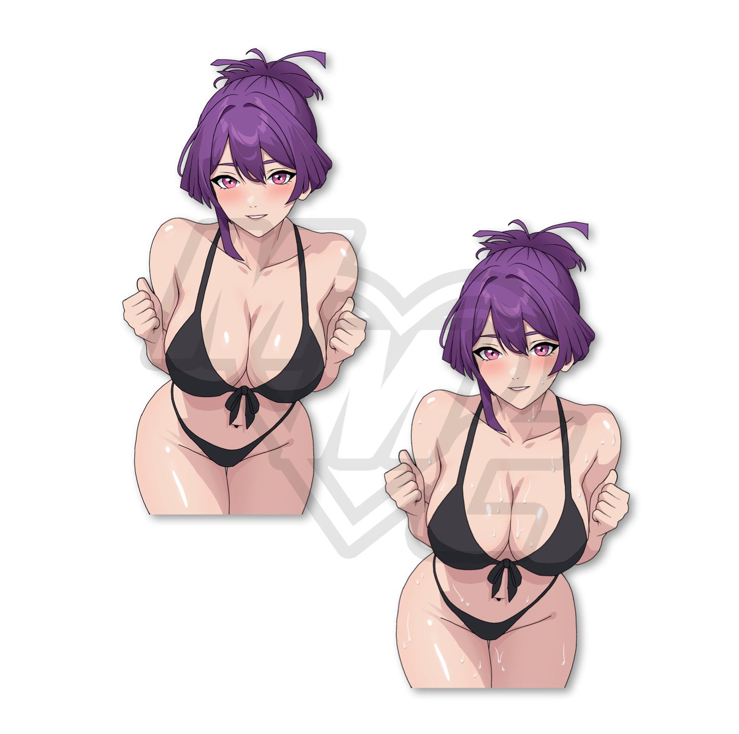 Calendar Girl Bikini Yuzuhira Holo Kiss Cut Vinyl Sticker