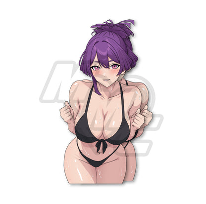 Calendar Girl Bikini Yuzuhira Holo Kiss Cut Vinyl Sticker