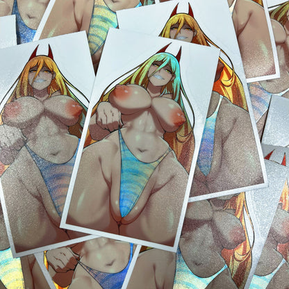 Power LEWD Holo Kiss Cut Vinyl Sticker